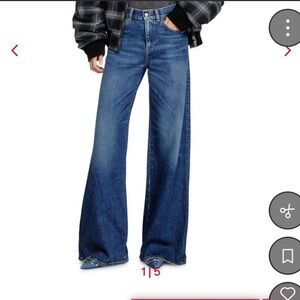 Diesel women’s 1978 D- Akemi R08IC Navy blue wide leg jeans